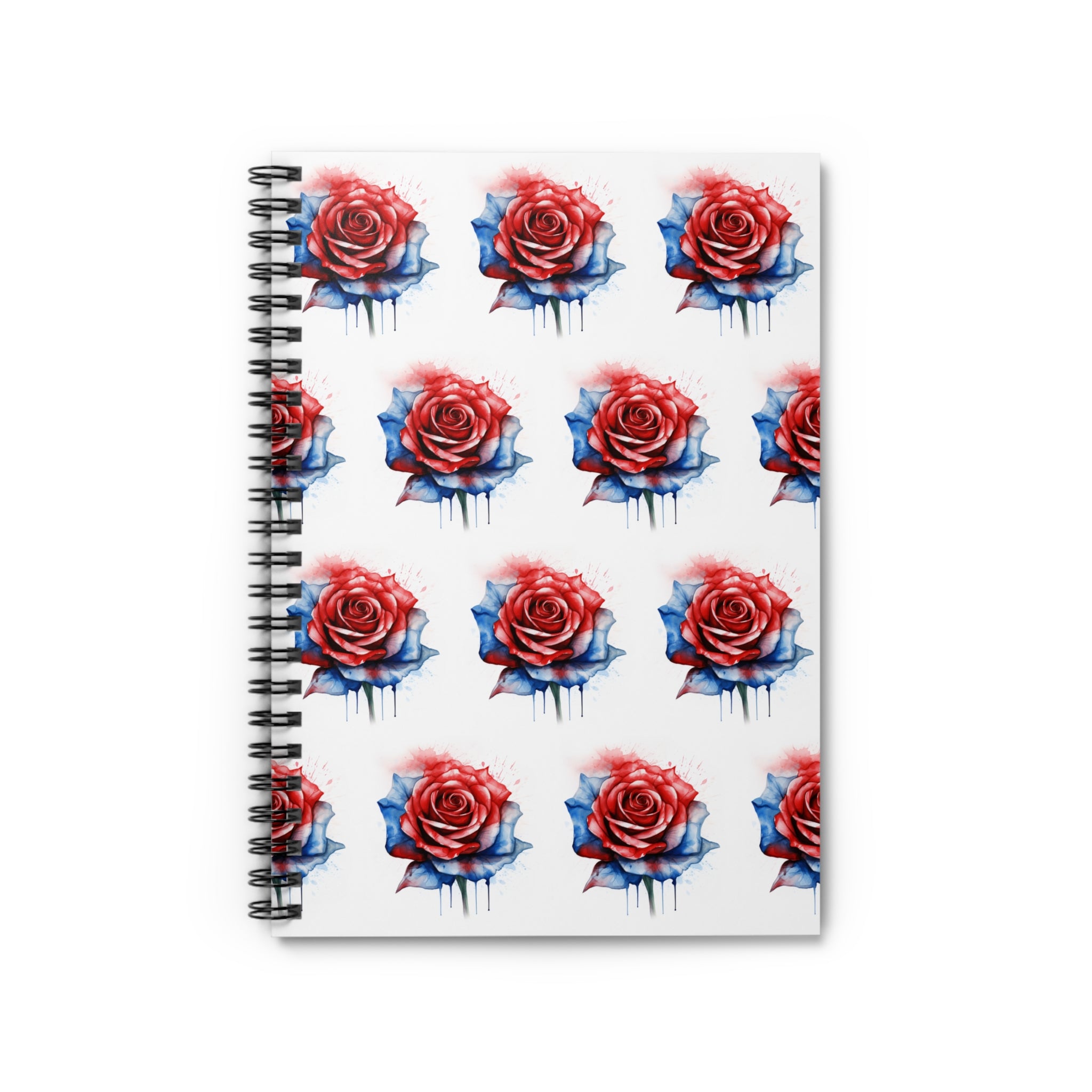 Blues Rose Spiral Notebook - Ruled Line